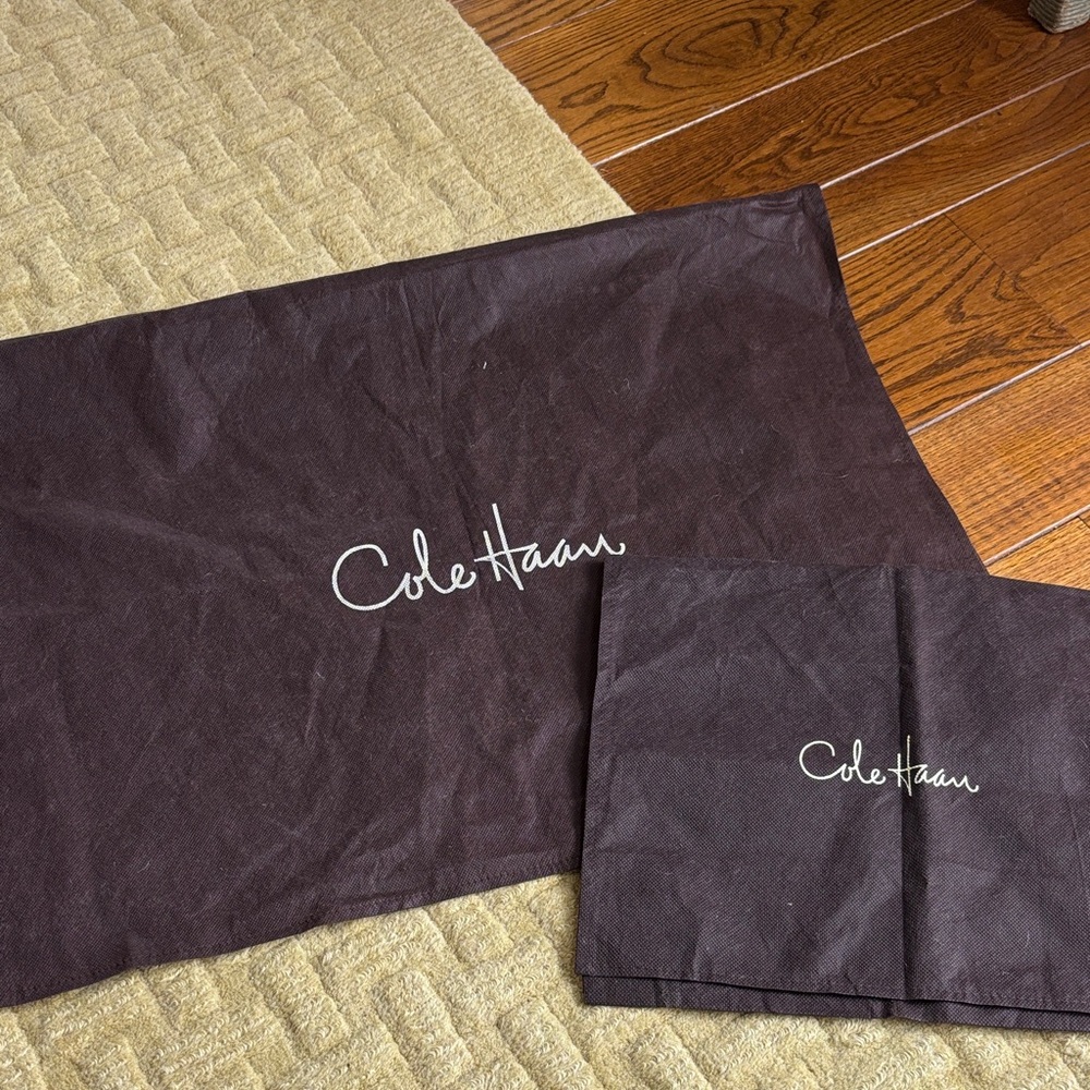 Cole Haan Brown Dust Bag Set with White Logo